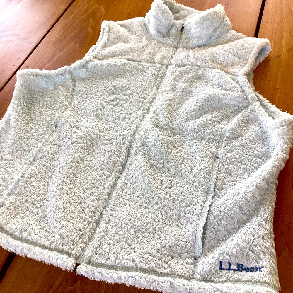 LL Bean Fuzzy Blue Vest